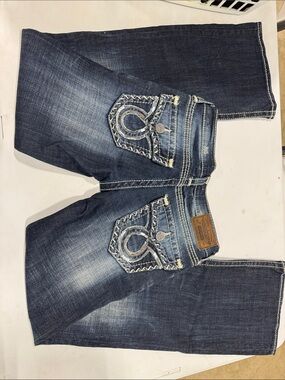 Big Star Women's Dark Indigo Boot Cut Jeans with White Stitching